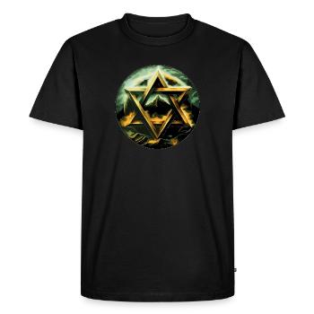 Étoile de David Hexagramme Judaïsme Religion Symbole - T-shirt Premium bio Homme - noir - Devant - Nico (187cm)