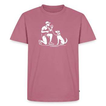 Dresseur de chiens, école canine - T-shirt Premium bio Homme - mauve - Devant - Nico (187cm)