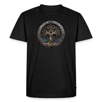 Yggdrasil Odin Wotan Edda Viking Vikings Wikinger - T-shirt Premium bio Homme - noir - Devant - Nico (187cm)