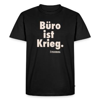 Stromberg Spruch Büro Ist Krieg. Mit Logo - Männer Premium Bio T-Shirt - Schwarz - Vorne - Nico (187cm)