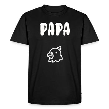 Papa poule - T-shirt Premium bio Homme - noir - Devant - Nico (187cm)