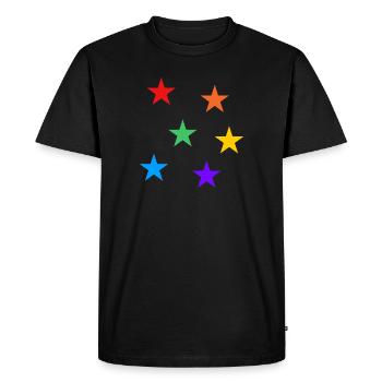 Étoiles Arc-en-ciel LGBTQ subtile gay pride - T-shirt Premium bio Homme - noir - Devant - Nico (187cm)