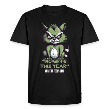 No Gifts This Year - Men's Premium Organic T-Shirt - black - Front - Nico (187cm)
