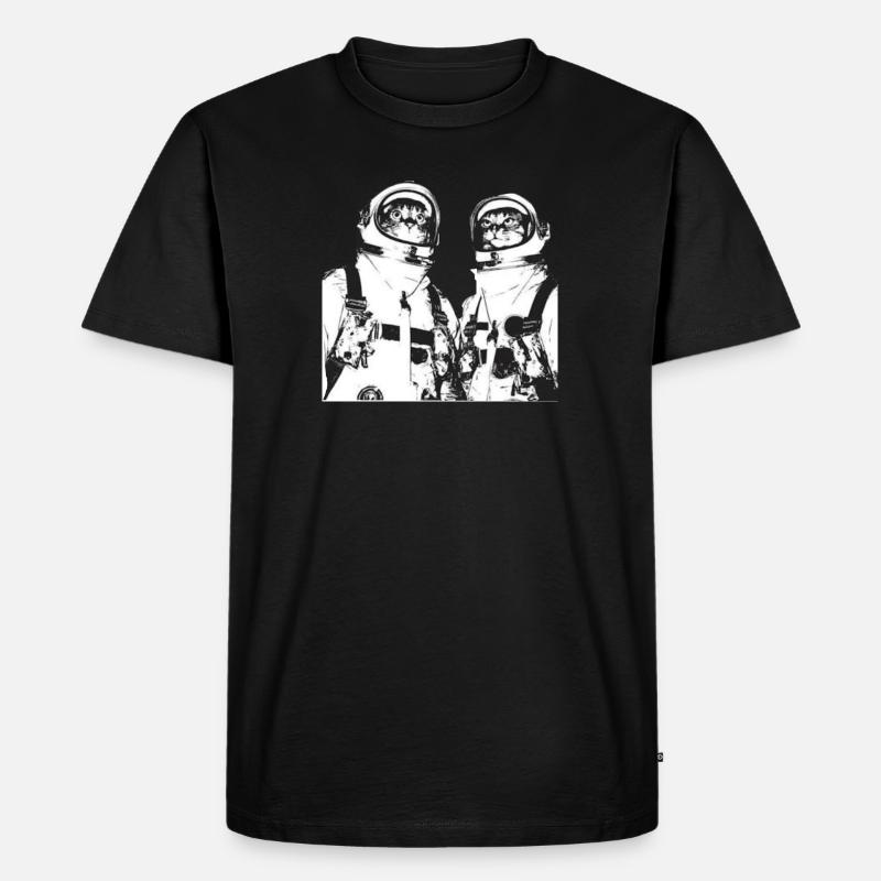 Chats de l’espace - T-shirt Premium bio Homme - noir