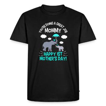 Première fête des mères, tu fais du bon travail maman - T-shirt Premium bio Homme - noir - Devant - Nico (187cm)