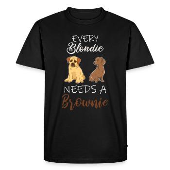 Every Blondie needs a Brownie - T-shirt Premium bio Homme - noir - Devant - Nico (187cm)