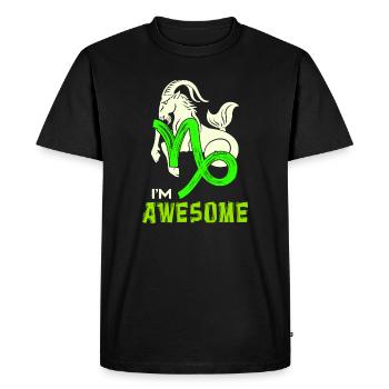 Cool Capricorne Déclaration Signe du Zodiaque Ésotérisme - T-shirt Premium bio Homme - noir - Devant - Nico (187cm)