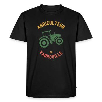 Agriculteur en Vadrouille - T-shirt Premium bio Homme - noir - Devant - Nico (187cm)