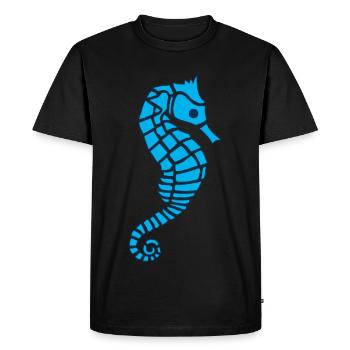 Hippocampe bleu - T-shirt Premium bio Homme - noir - Devant - Nico (187cm)