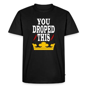 Vous avez laissé tomber cette couronne Roi/Reine - T-shirt Premium bio Homme - noir - Devant - Nico (187cm)