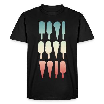 Cornet de crème glacée et crème glacée à l’eau - T-shirt Premium bio Homme - noir - Devant - Nico (187cm)