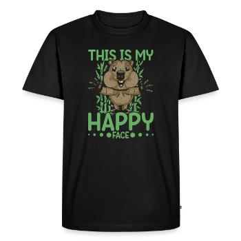 This is my happy face Quokka - Men's Premium Organic T-Shirt - black - Front - Nico (187cm)