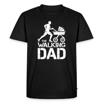 Le papa qui marche dictons drôles poussette papa - T-shirt Premium bio Homme - noir - Devant - Nico (187cm)
