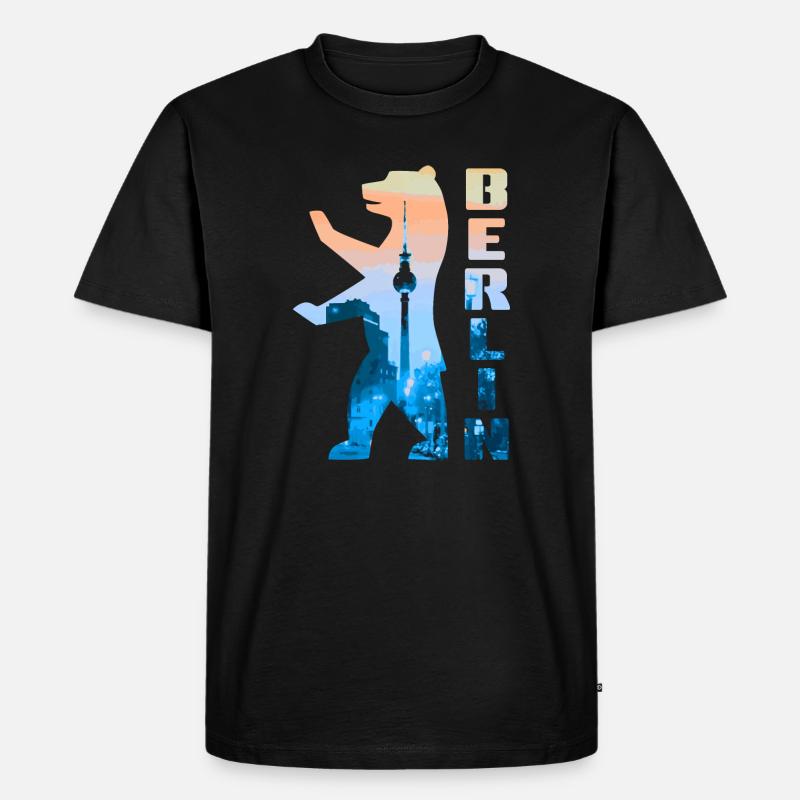 Berliner Bär Silhouette - Männer Premium Bio T-Shirt - Schwarz