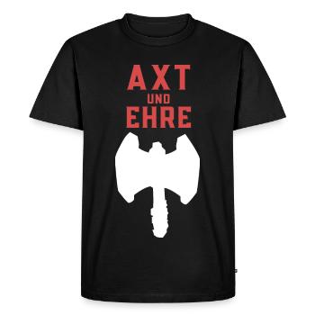 Hache et honneur - T-shirt Premium bio Homme - noir - Devant - Nico (187cm)
