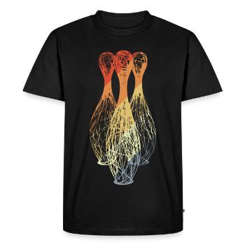 Croquis de quilles de bowling - T-shirt Premium bio Homme - noir - Devant - Nico (187cm)