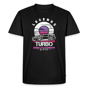 Retro JDM Turbo – Japanese Car Design 90s - Men's Premium Organic T-Shirt - black - Front - Nico (187cm)
