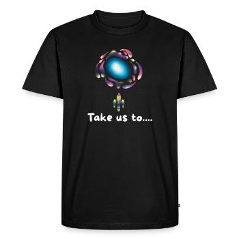 Fusée Galaxy Néon - T-shirt Premium bio Homme - noir - Devant - Nico (187cm)