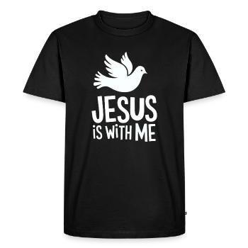 Jesus is with me - Men's Premium Organic T-Shirt - black - Front - Nico (187cm)