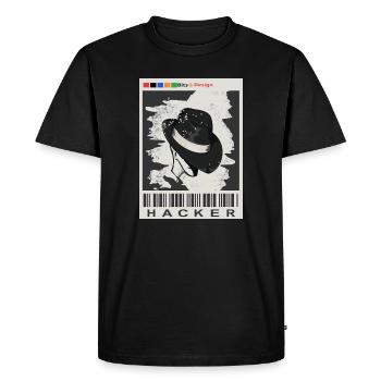 Hacker wanted - Men's Premium Organic T-Shirt - black - Front - Nico (187cm)