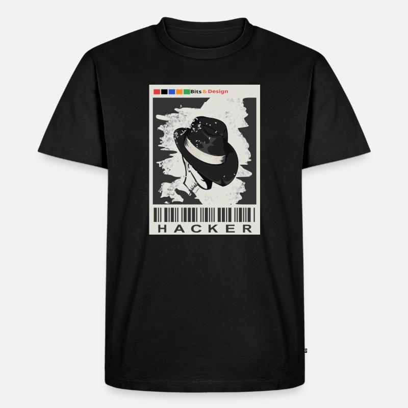 Hacker gesucht - Männer Premium Bio T-Shirt - Schwarz