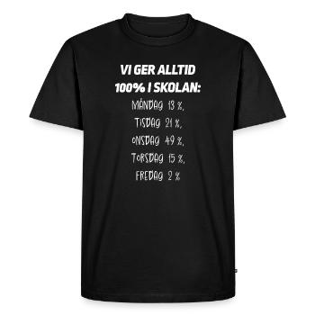 Class shirts We always give 100% at school - Men's Premium Organic T-Shirt - black - Front - Nico (187cm)