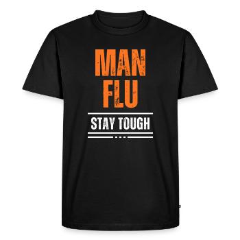 Homme audacieux grippe Restez dur Déclaration - T-shirt Premium bio Homme - noir - Devant - Nico (187cm)