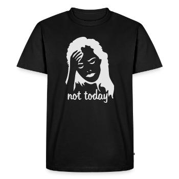 Gestures of a woman with a headache - Men's Premium Organic T-Shirt - black - Front - Nico (187cm)