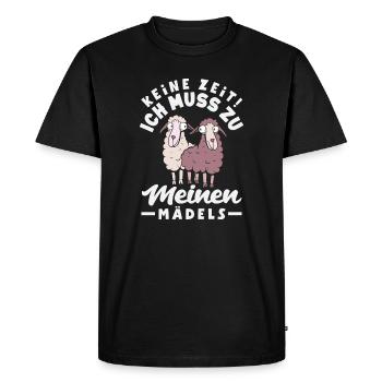 No time! I've got to go to my girls – sheep - Men's Premium Organic T-Shirt - black - Front - Nico (187cm)