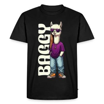 Baggy Alpaca - Men's Premium Organic T-Shirt - black - Front - Nico (187cm)