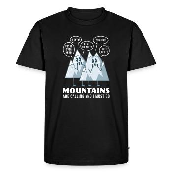 Mountains Calling Adventure - Men's Premium Organic T-Shirt - black - Front - Nico (187cm)