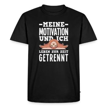 Ma motivation et moi - Paresseux séparé - T-shirt Premium bio Homme - noir - Devant - Nico (187cm)