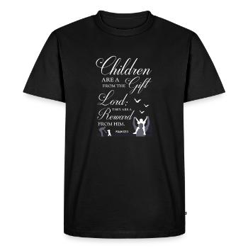 Children Are A Gift Bible Verse - Men's Premium Organic T-Shirt - black - Front - Nico (187cm)