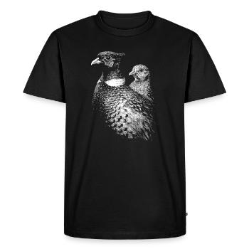 Pheasant and hen - Men's Premium Organic T-Shirt - black - Front - Nico (187cm)