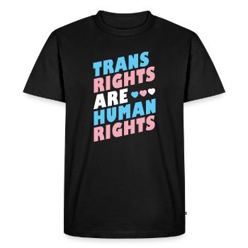 Mois de la fierté LGBTQ - Les droits des personnes trans sont des droits de la personne - T-shirt Premium bio Homme - noir - Devant - Nico (187cm)