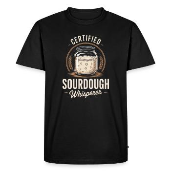 Chuchoteur certifié de levain - T-shirt Premium bio Homme - noir - Devant - Nico (187cm)