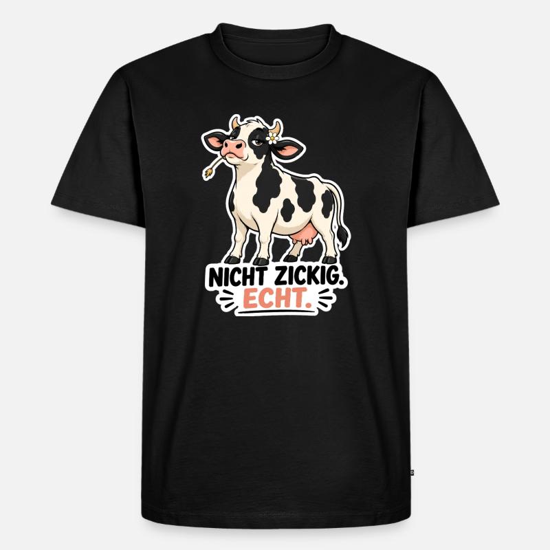 Kuh „Nicht schwierig. Echt.“ – Lustiges Statement - Männer Premium Bio T-Shirt - Schwarz