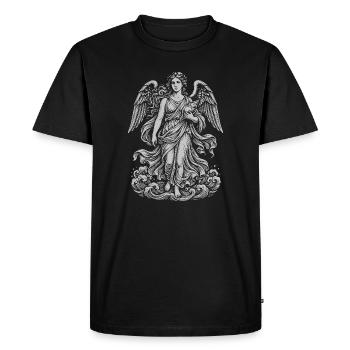 Ange Céleste dans la Tapisserie Nuageuse - T-shirt Premium bio Homme - noir - Devant - Nico (187cm)