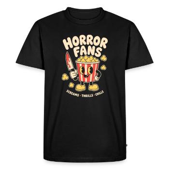 Les fans d’horreur crient des frissons - T-shirt Premium bio Homme - noir - Devant - Nico (187cm)