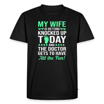 Fœtus du jour de transfert d’embryons - T-shirt Premium bio Homme - noir - Devant - Nico (187cm)