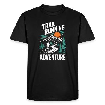 Aventure de course en sentier - T-shirt Premium bio Homme - noir - Devant - Nico (187cm)