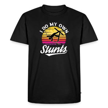 I Do My Own Stunts motif for a skier - Men's Premium Organic T-Shirt - black - Front - Nico (187cm)
