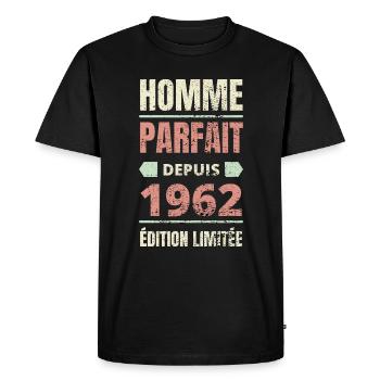 Homme parfait depuis 1962 anniversaire 60 ans - T-shirt Premium bio Homme - noir - Devant - Nico (187cm)