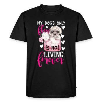 Only Flaw Of Shih Tzu Dog Funny Graphics - Men's Premium Organic T-Shirt - black - Front - Nico (187cm)