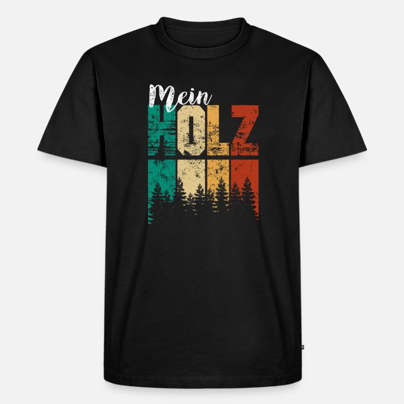 Jäger Bergsteiger Wanderer - Männer Premium Bio T-Shirt - Schwarz