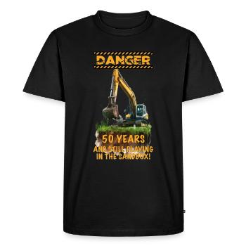 Bagger Excavator 50 Years 50 Jahre - Men's Premium Organic T-Shirt - black - Front - Nico (187cm)