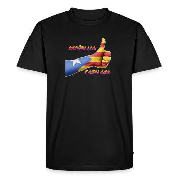 SI République Catalane - T-shirt Premium bio Homme - noir - Devant - Nico (187cm)