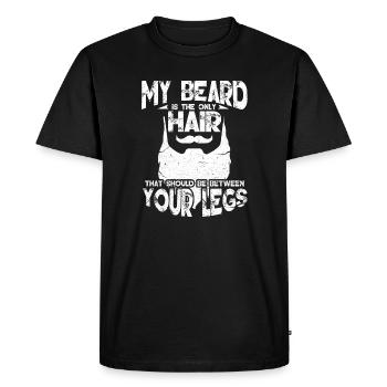 ma barbe seulement des cheveux entre tes jambes Design - T-shirt Premium bio Homme - noir - Devant - Nico (187cm)