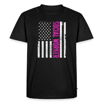 Travailleur social - American Patriot Patriotic Social - T-shirt Premium bio Homme - noir - Devant - Nico (187cm)