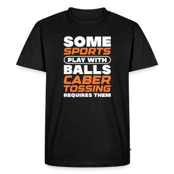 Certains sports jouent avec des balles requises par le lancer de caber - T-shirt Premium bio Homme - noir - Devant - Nico (187cm)